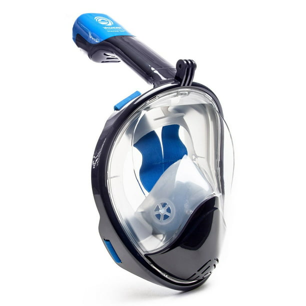Allows for A Natural & Safe Snorkeling Experience WildHorn Outfitters Seaview 180° V2 Full Face Snorkel Mask with FLOWTECH Advanced Breathing System Panoramic Side Snorkel Set Design 